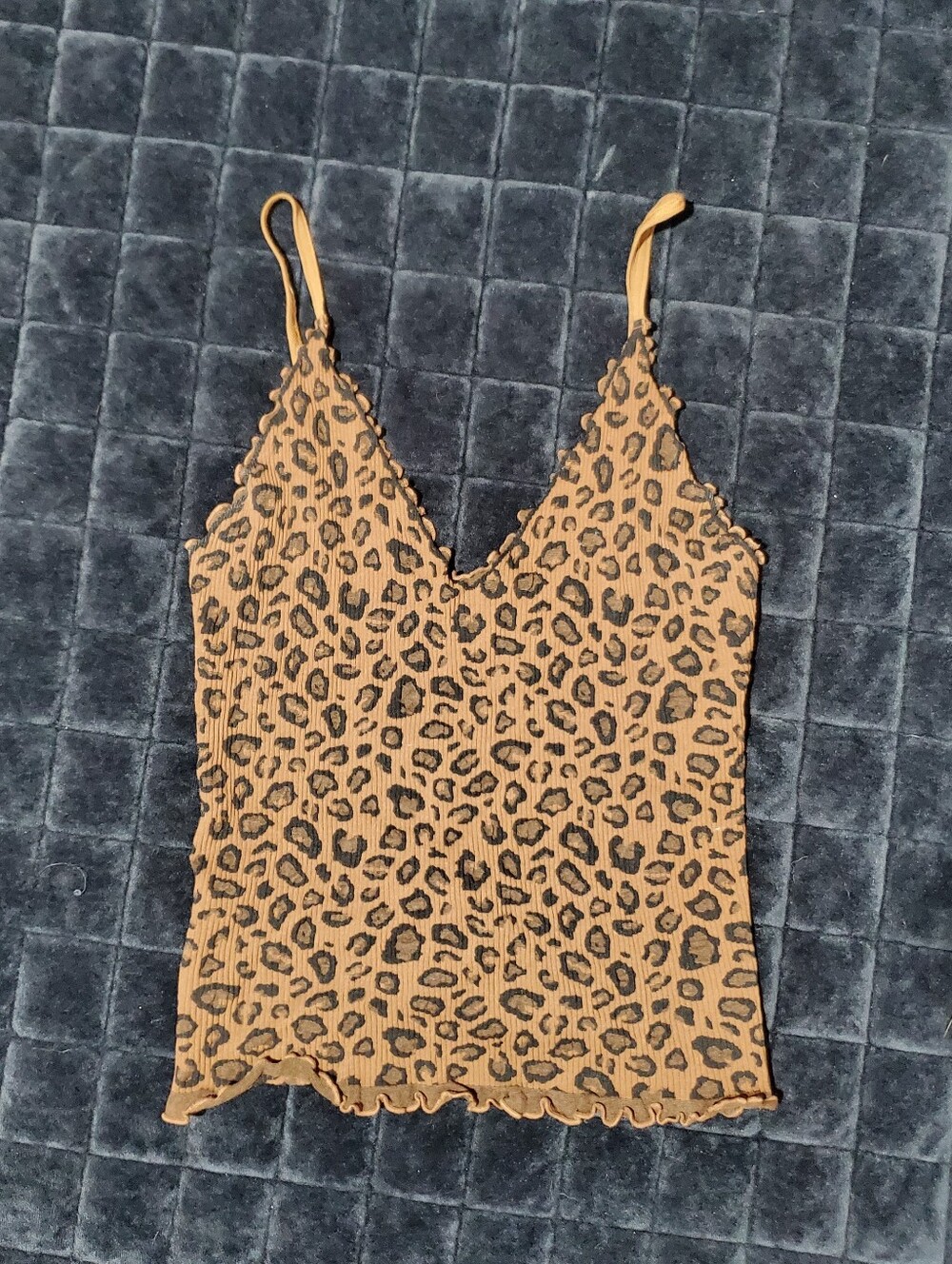 Free People Leopard Print Ribbed Cami M/L